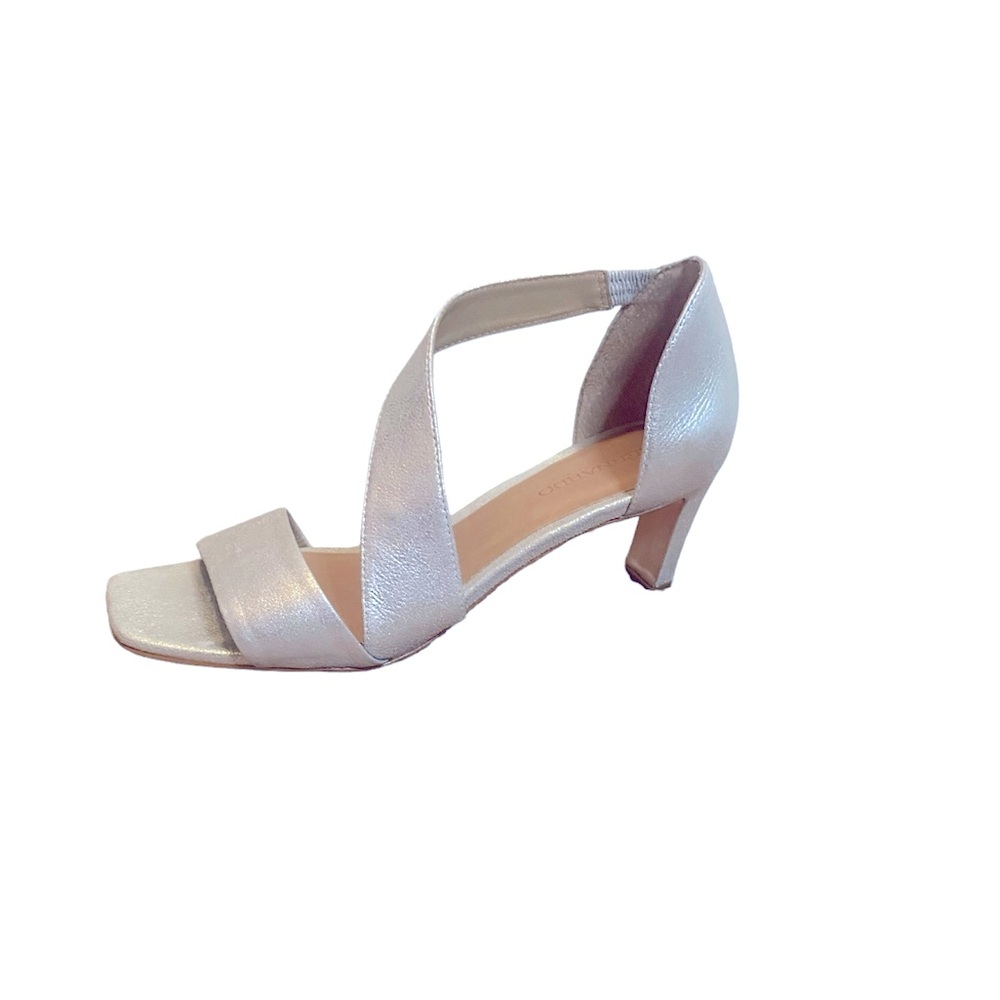 Bernardo Leather Camille 1946 Metallic Platinum Heels